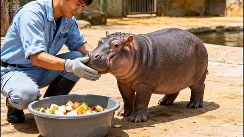 河马吃瓜饲养员视频